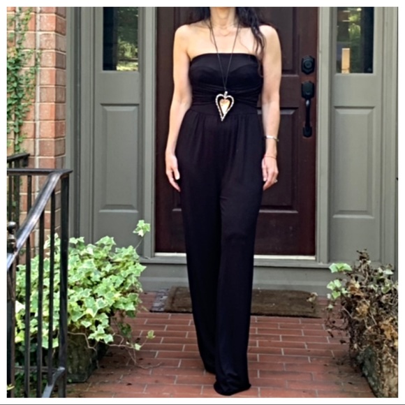 ✨LAST ONE✨Black tube side chic wide leg jumpsuit - Picture 2 of 8